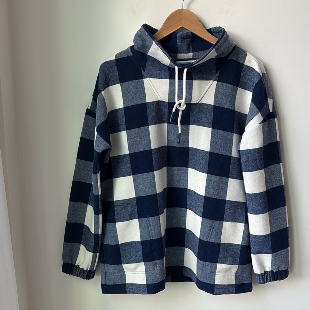 Vineyard Vines Buffalo Check Double Faced Pullover Sweatshirt Top Size M